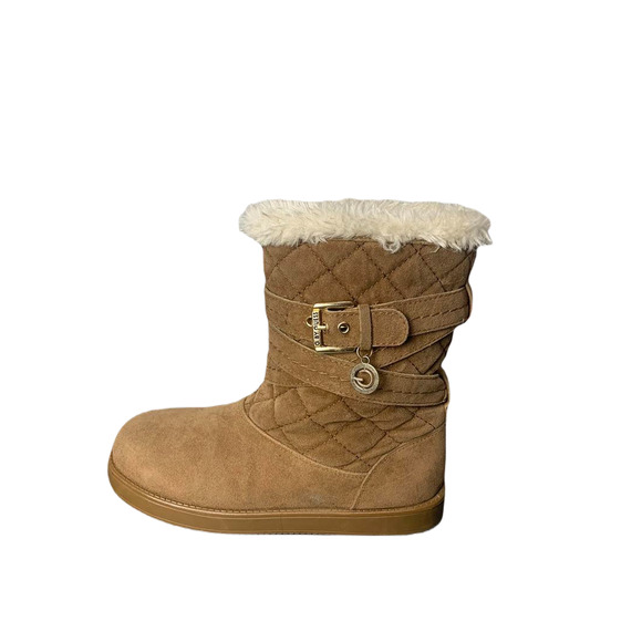 G By Guess Womens Quilted Faux Fur Lined Tan Ankle Boots Size 6M - Picture 4 of 8